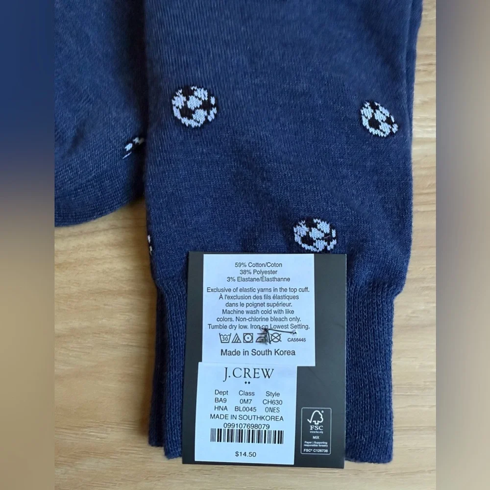 J. Crew Men’s Soccer ball socks - CH630 - NWT - One Size